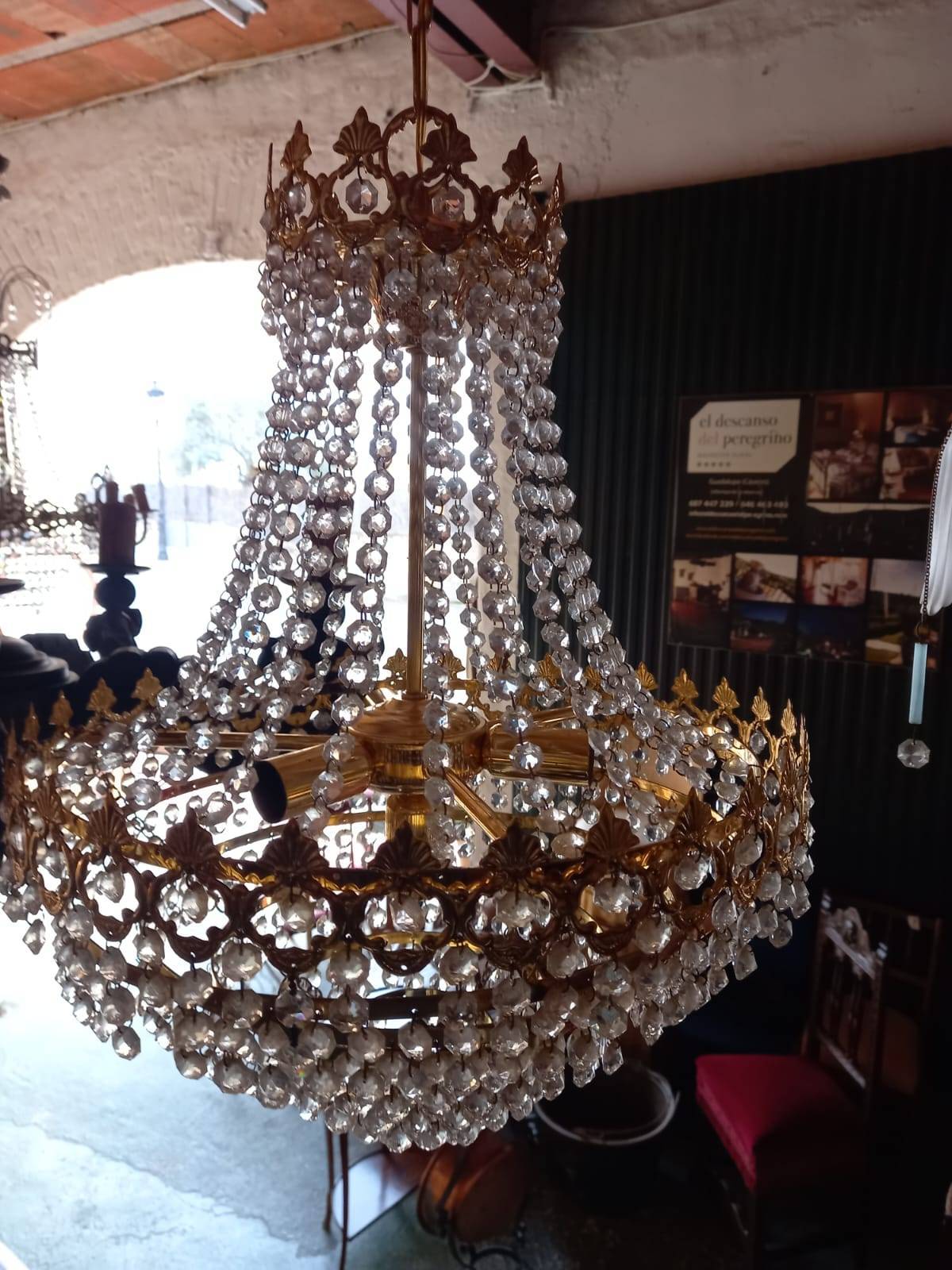 Lámpara de cristal con 4 bombillas 2
