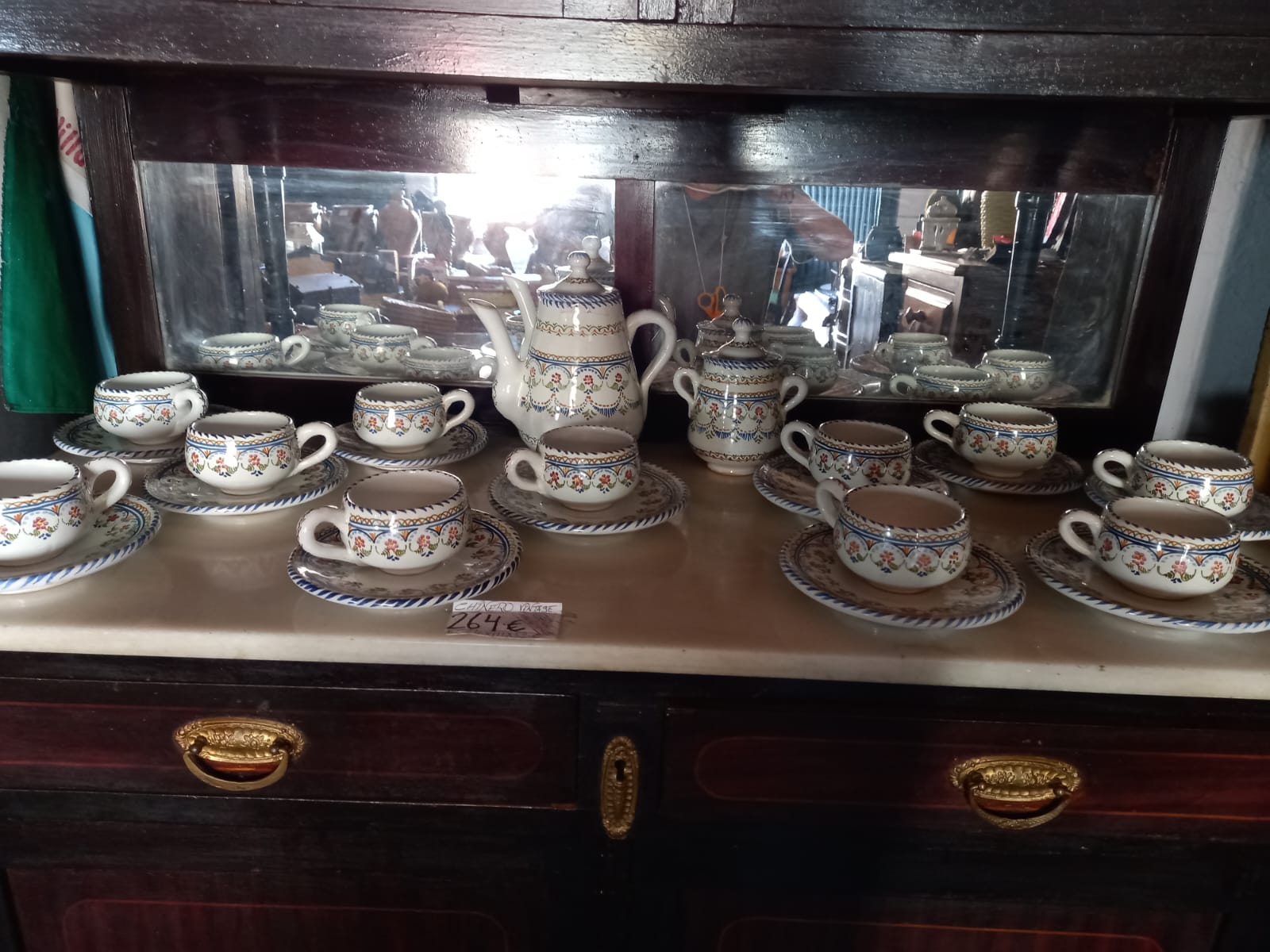 Juego de café de cerámica La Pilarica Puente del Arzobispo 1
