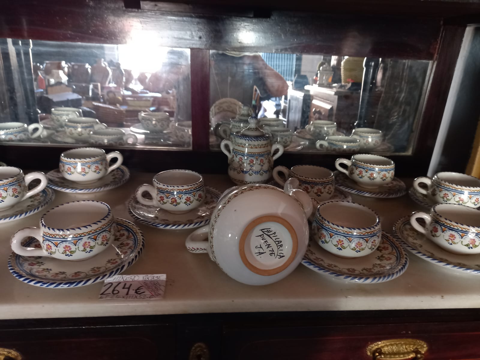 Juego de café de cerámica La Pilarica Puente del Arzobispo 2