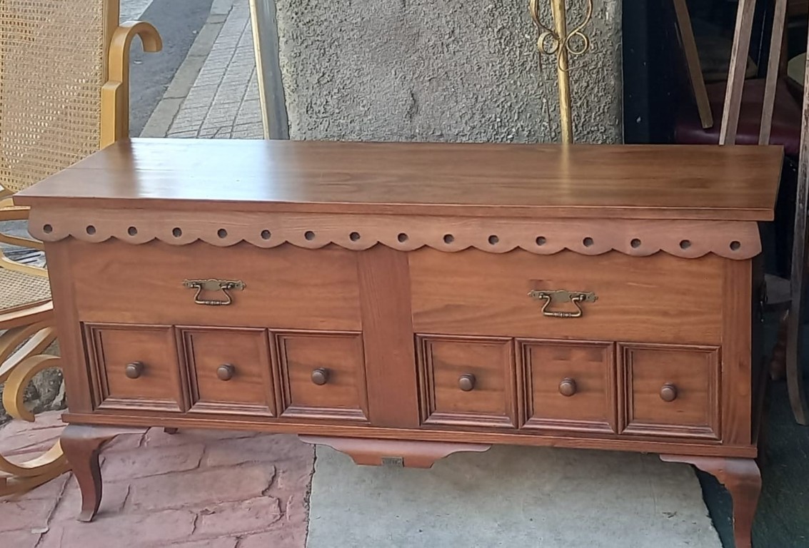 Baúl-recibidor de madera con tapa superior 1