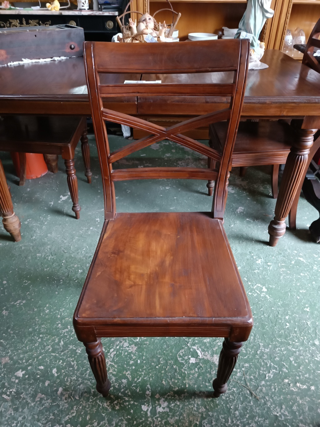 Mesa de salón extensible de madera maciza y 4 sillas 4