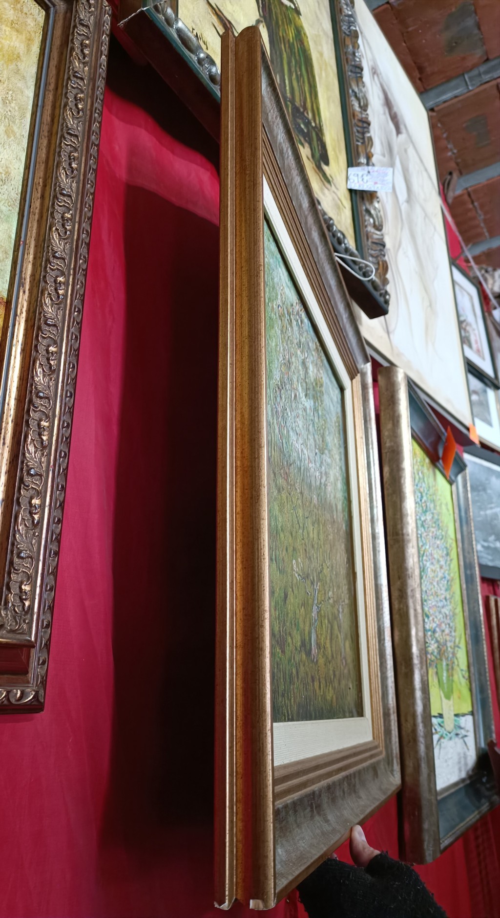 Cuadro al óleo con imagen de melocotonero en flor 2