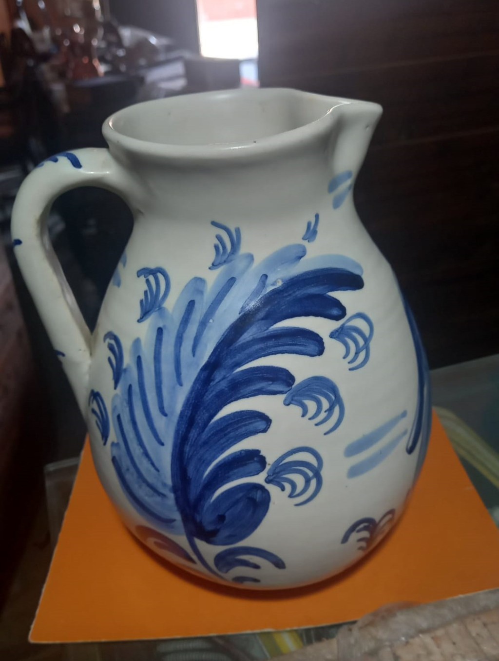 Jarra de cerámica vidriada La Menora Talavera 1