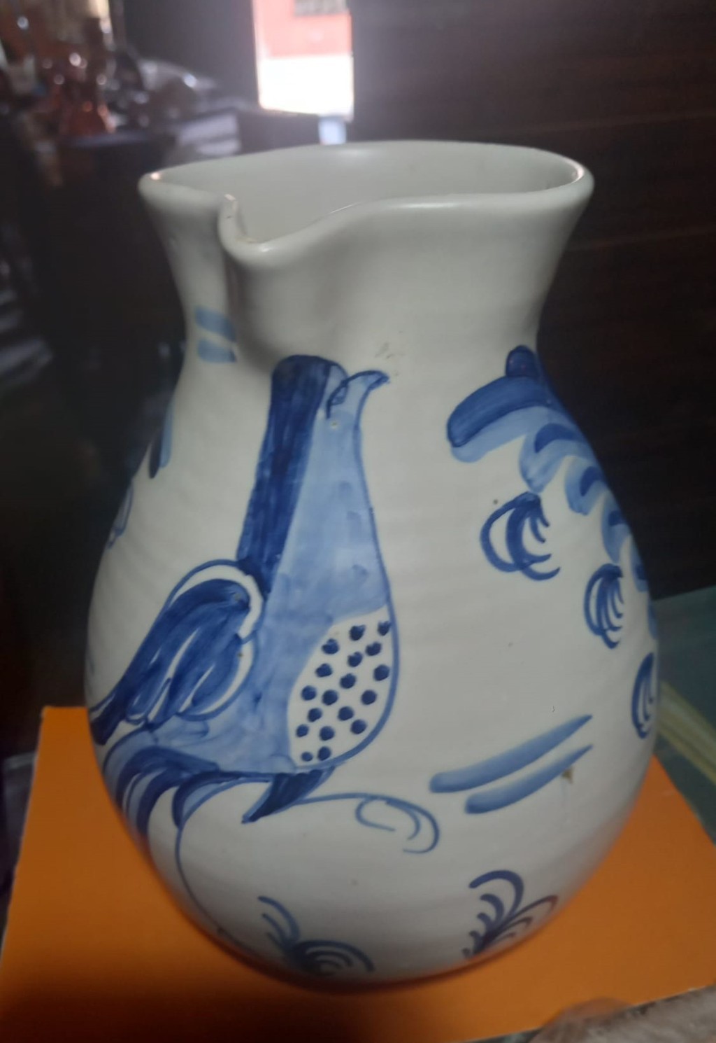 Jarra de cerámica vidriada La Menora Talavera 2