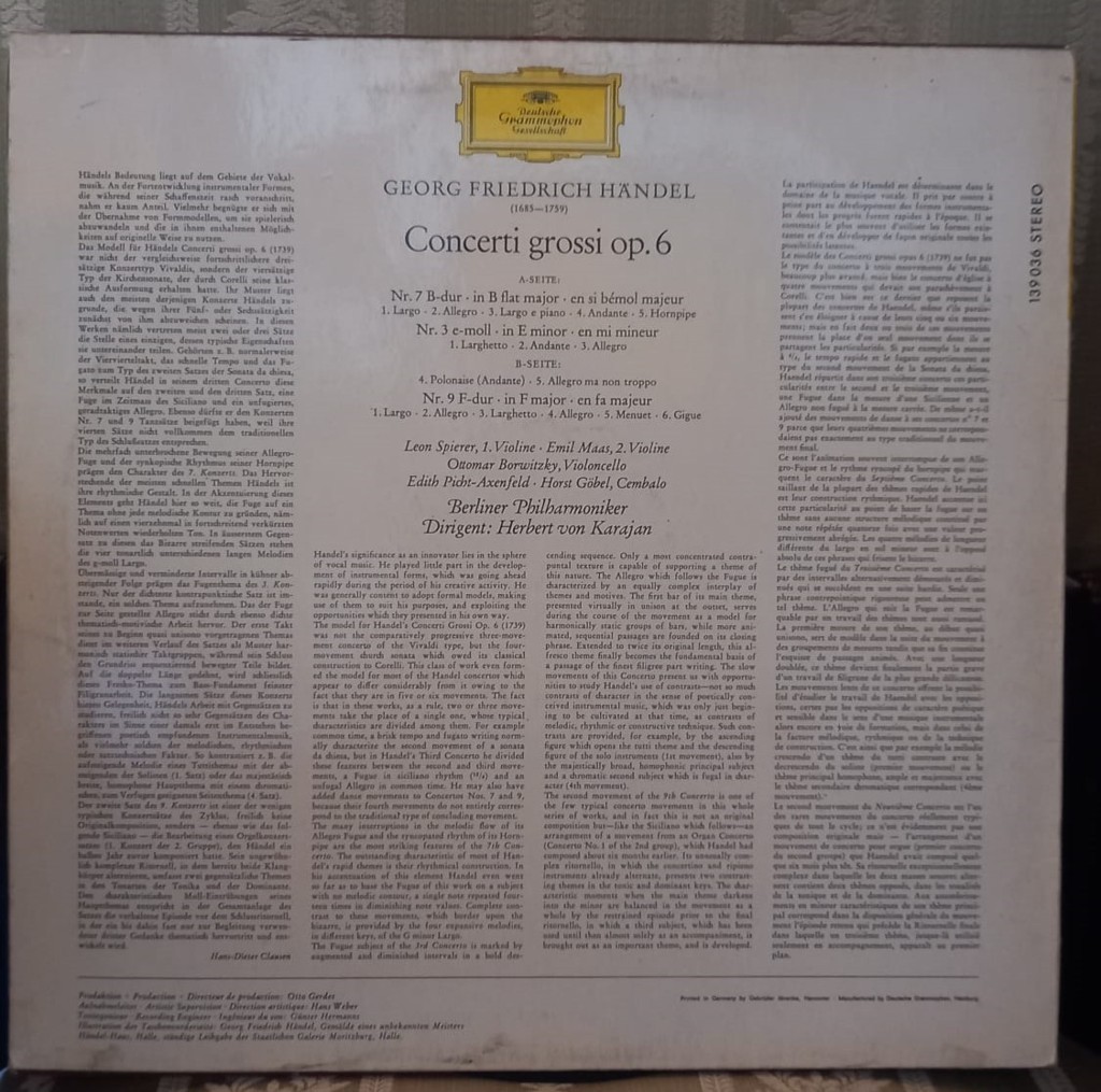 Händel - Concerti Grossi - Karajan - Nº 3, 7 & 9 2